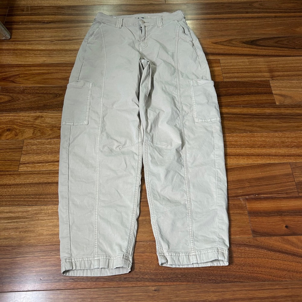 American Eagle Stretch Khaki Cargo Pants Women's Size 000 Regular‎ Neutral
